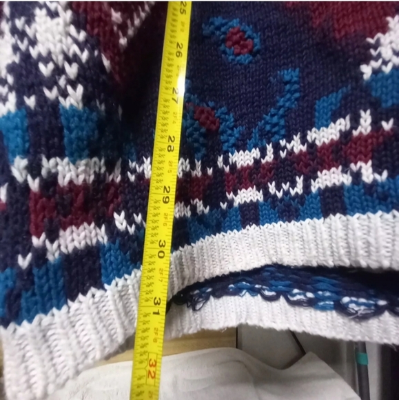 All Points By Reference Point Vintage 90's Harlequin Patchwork Sweater Medium - Picture 4 of 7
